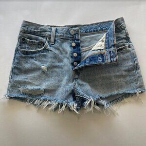 Levi's 501 Denim Shorts Distressed Classic Button Fly Shorts Size 27